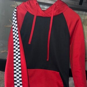 Red and Black Checkered Men's Hoodie